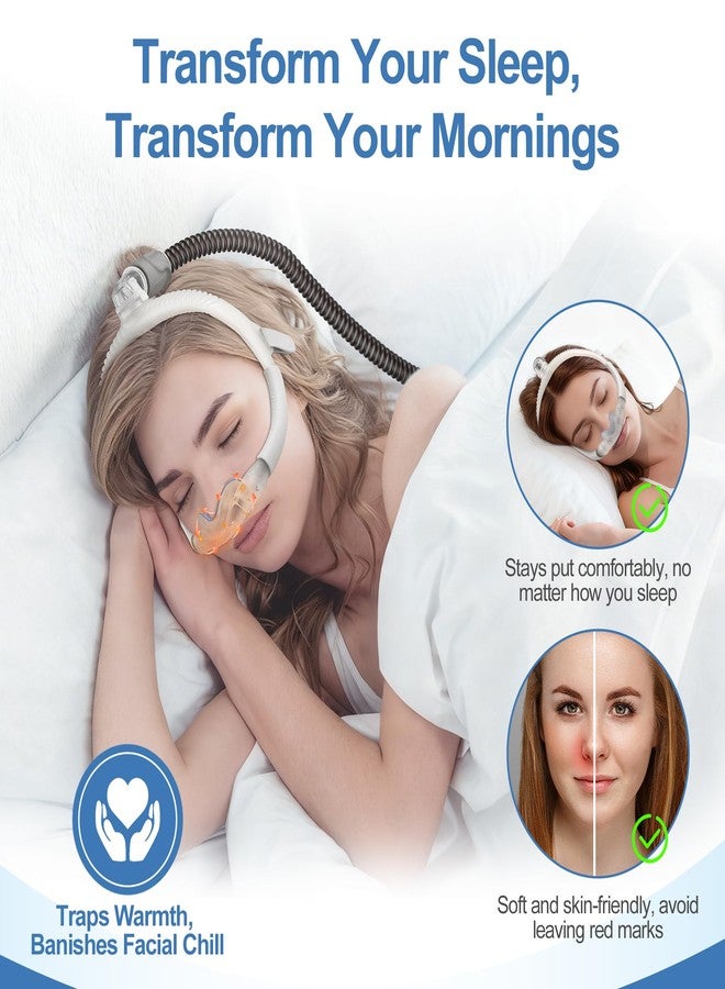 MEDICOLOR 2 Packs Improved Cushion for Airtouch N30i & Airfit N30i, with Soft Fleece Fabric, Warm & Breathable, Non-Slip Nasal Pillow Mask, Replacement CPAP Supplies, Old Version - Blue (Medium) - Image 3